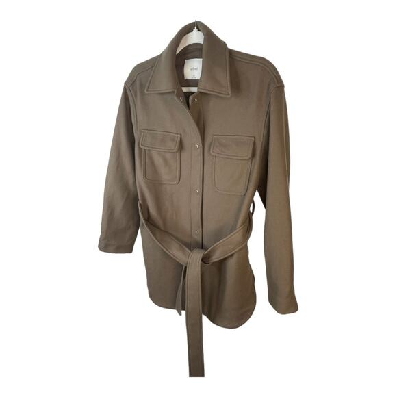 Aritzia Wilfred Coat Rialto Shirt Jacket Belted 72% Wool Shacket Tan Size XS - Picture 12 of 15